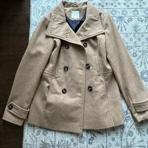 Women’s Camel Pea Coat - size M